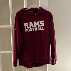 Under Armour Maroon Fordham Rams Football Pullover Dri Fit Hoodie